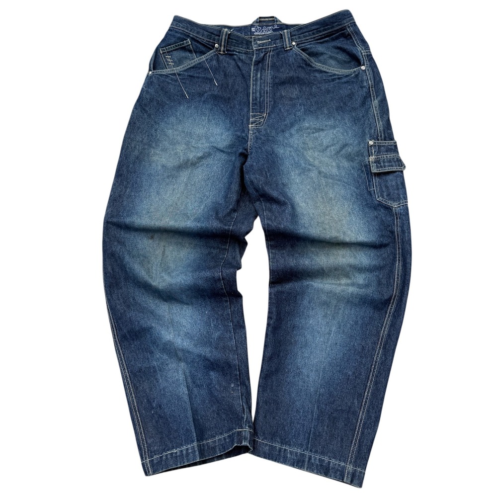 Karl Kani Mens Baggy Carpenter Jeans Blue Denim W36 L32 Vintage Streetwear 90s